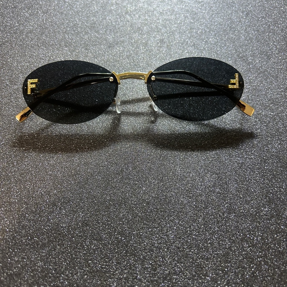 Fendi Black Oval Sunglasses NEW